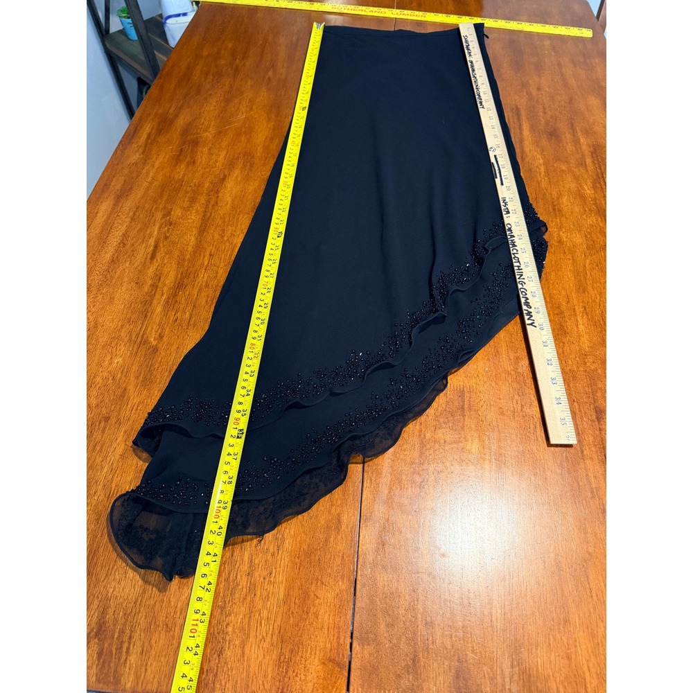 Cache Black Beaded Evening Ruffled Asymmetrical H… - image 5